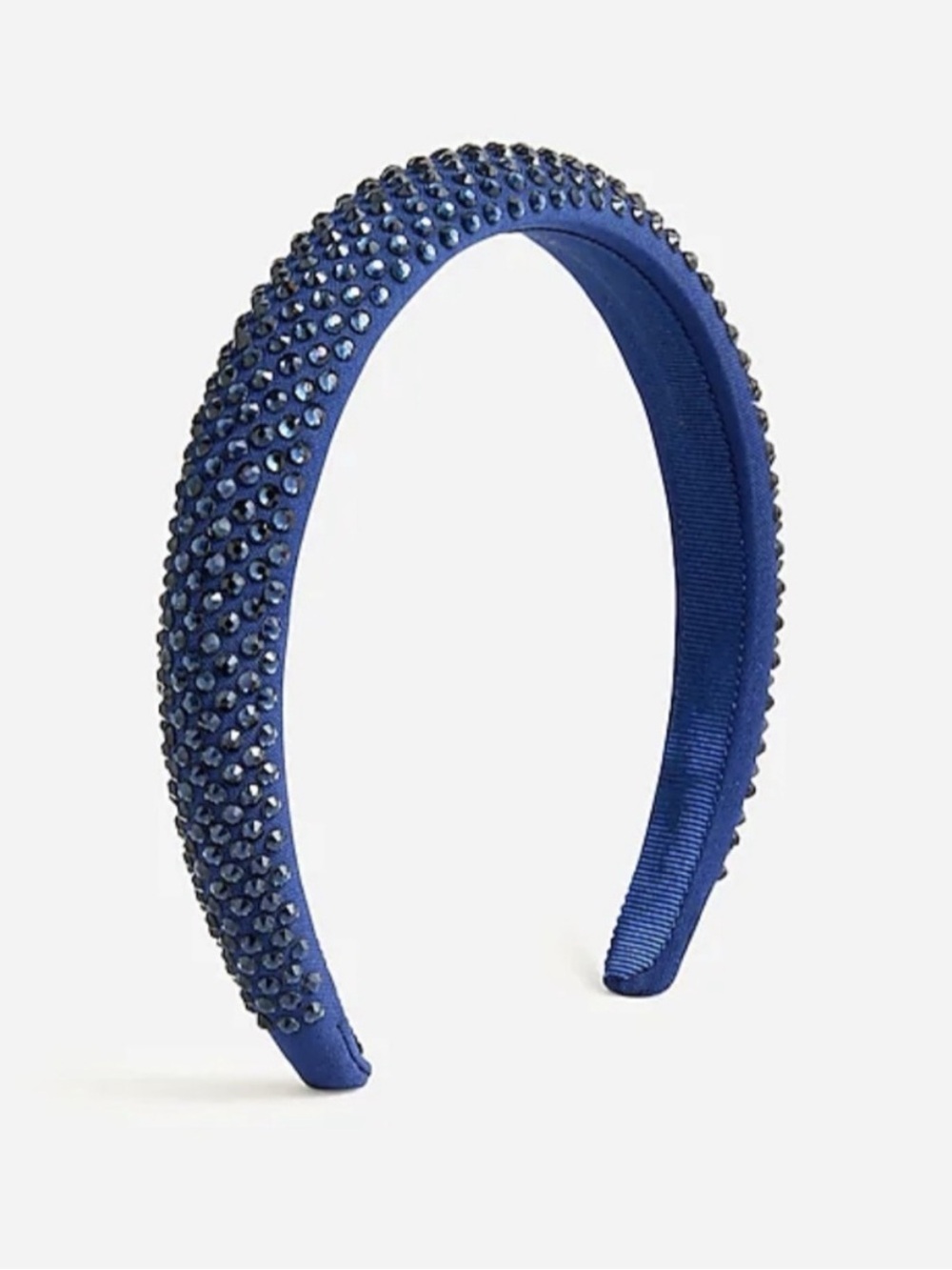 J Crew • Navy Blue Crystal Padded Headband
